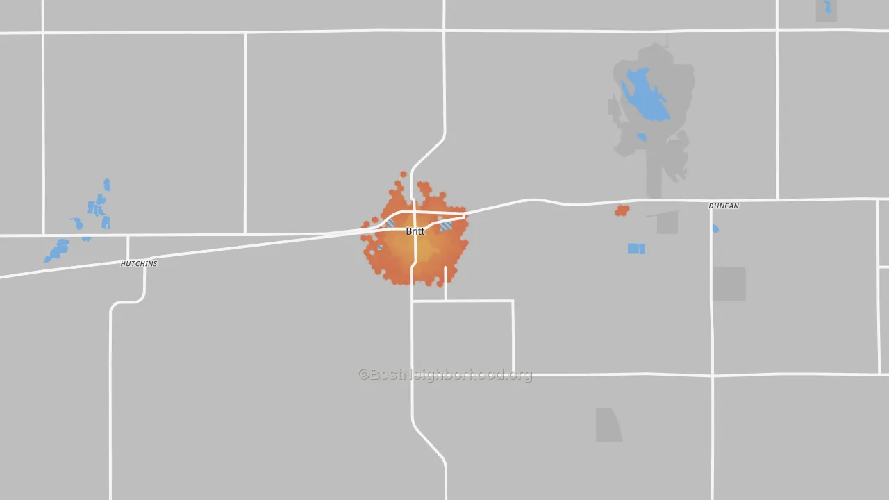 Bike Grade map of Britt, IA