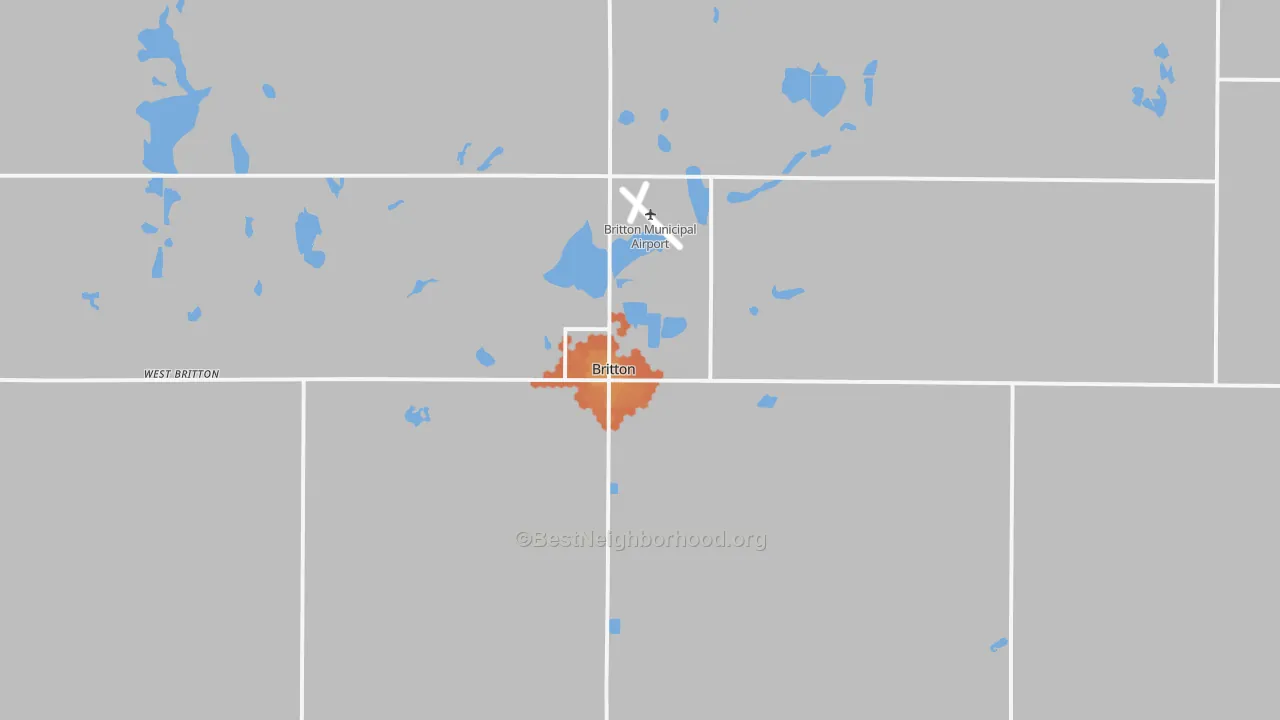 Bike Grade map of Britton, SD
