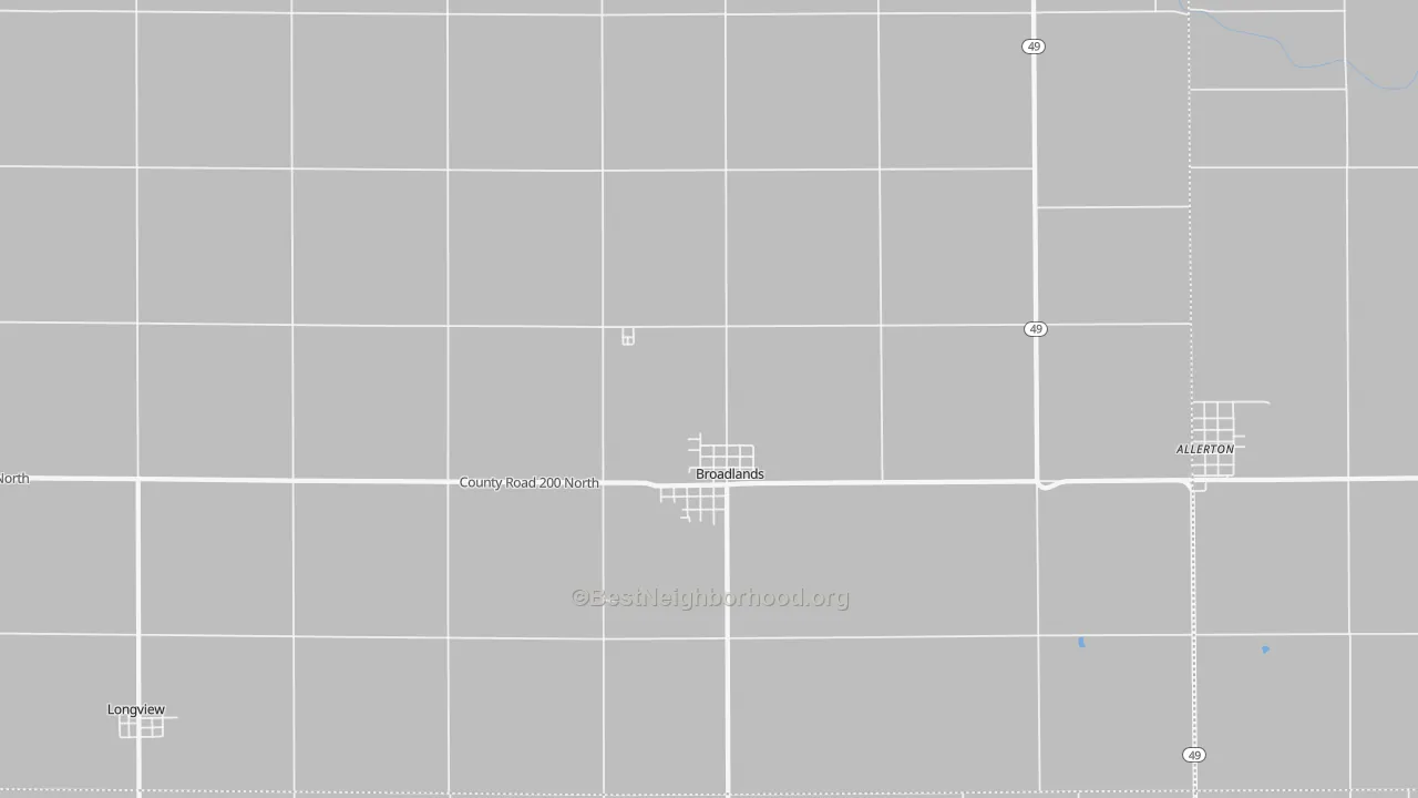 Bike Grade map of Broadlands, IL