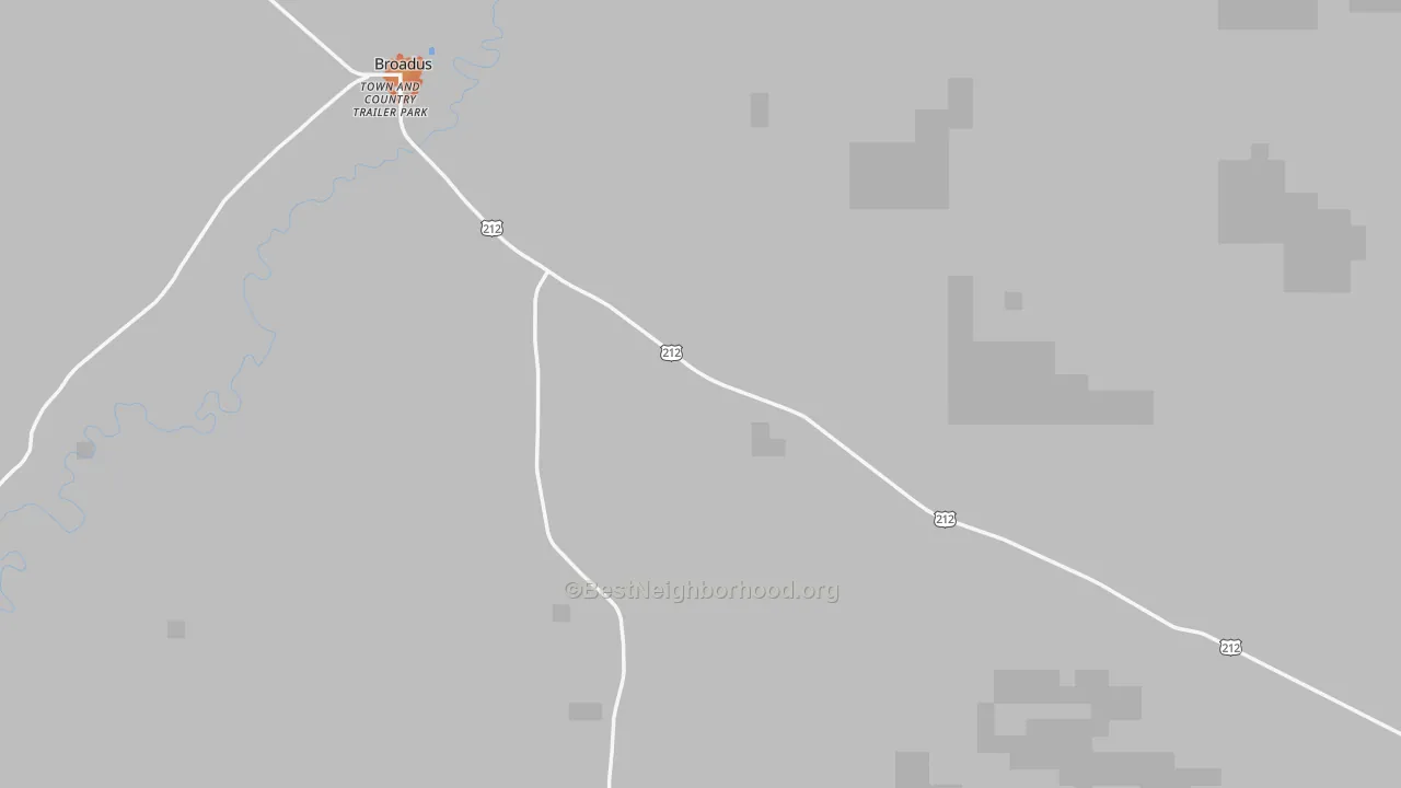 Bike Grade map of Broadus, MT