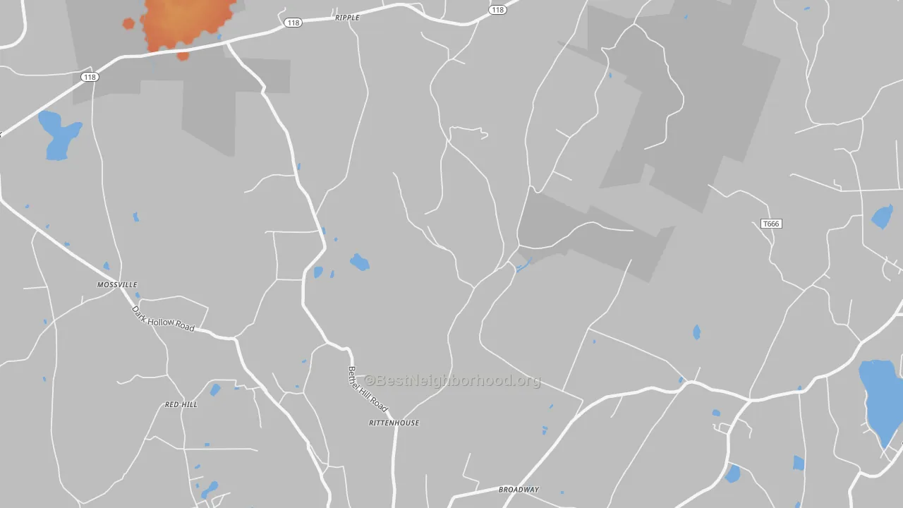 Bike Grade map of Broadway, PA