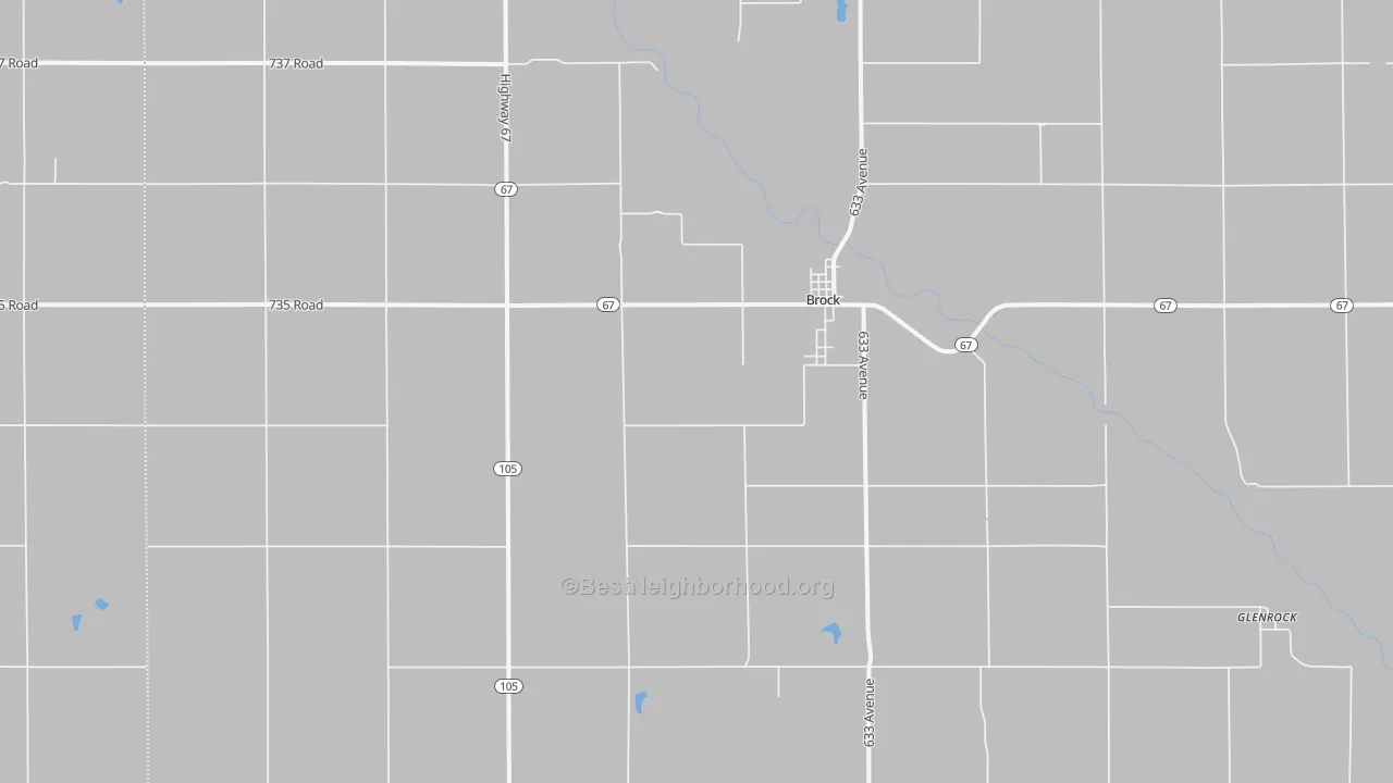 Bike Grade map of Brock, NE