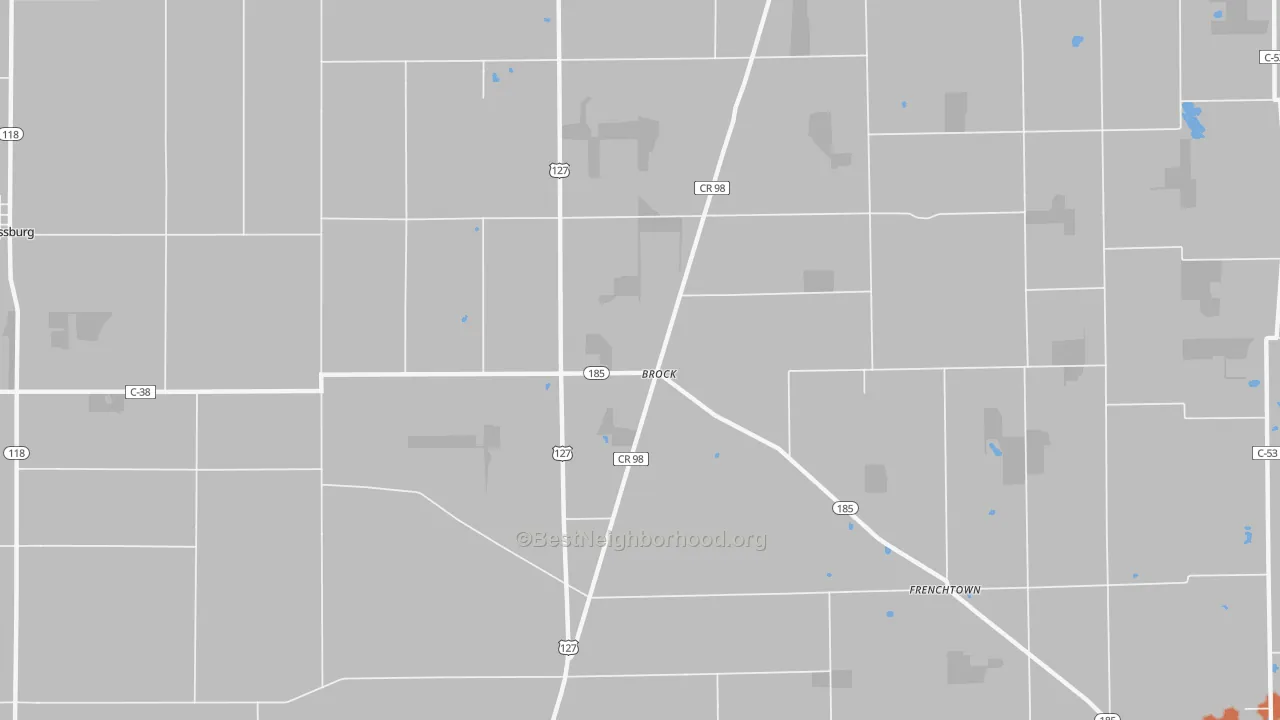 Bike Grade map of Brock, OH
