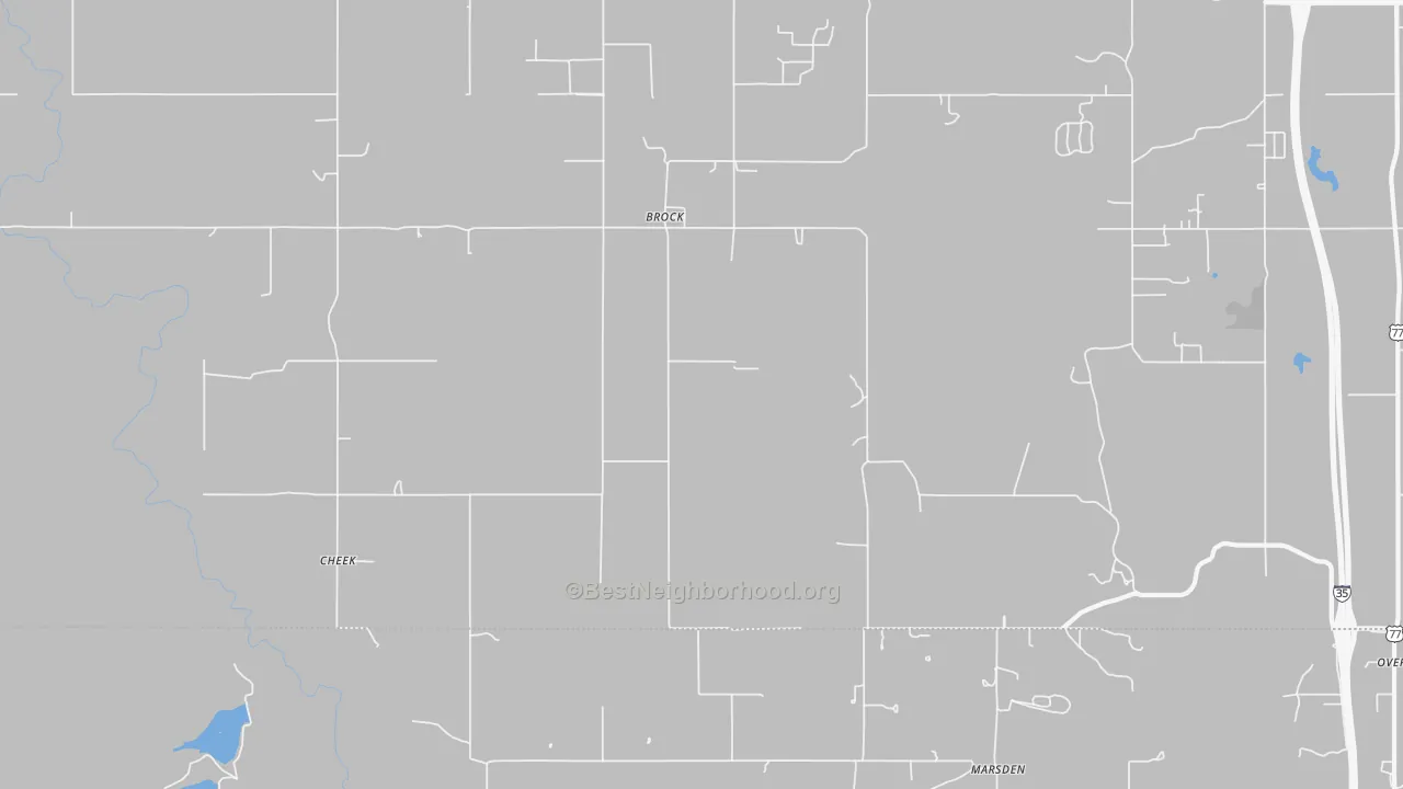 Bike Grade map of Brock, OK