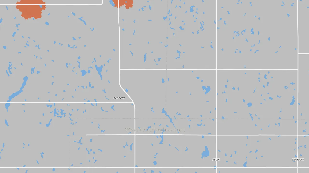 Bike Grade map of Brocket, ND