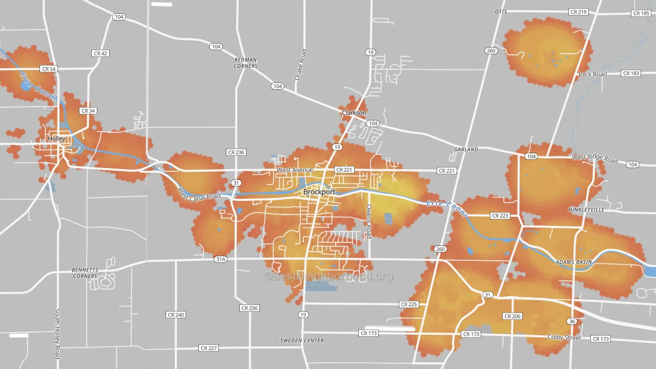 Bike Grade map of Brockport, NY