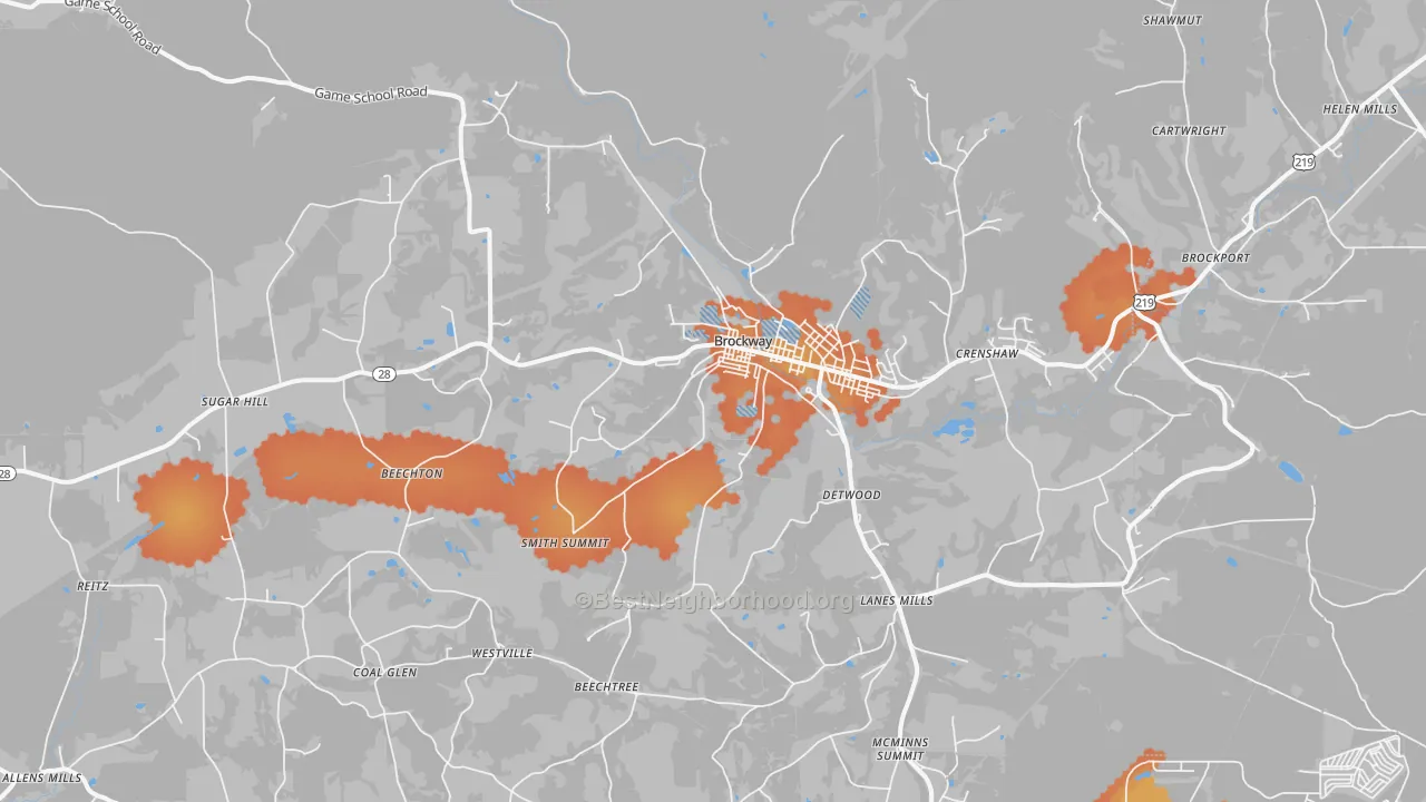 Bike Grade map of Brockway, PA