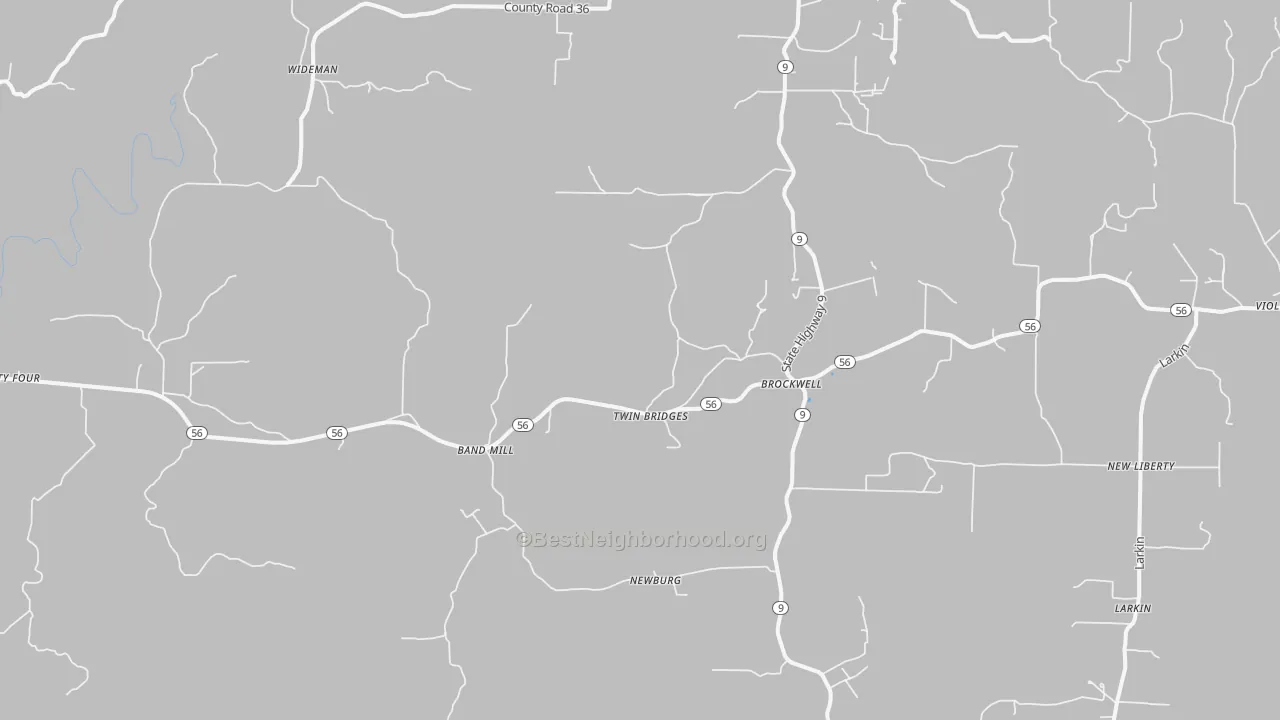 Bike Grade map of Brockwell, AR