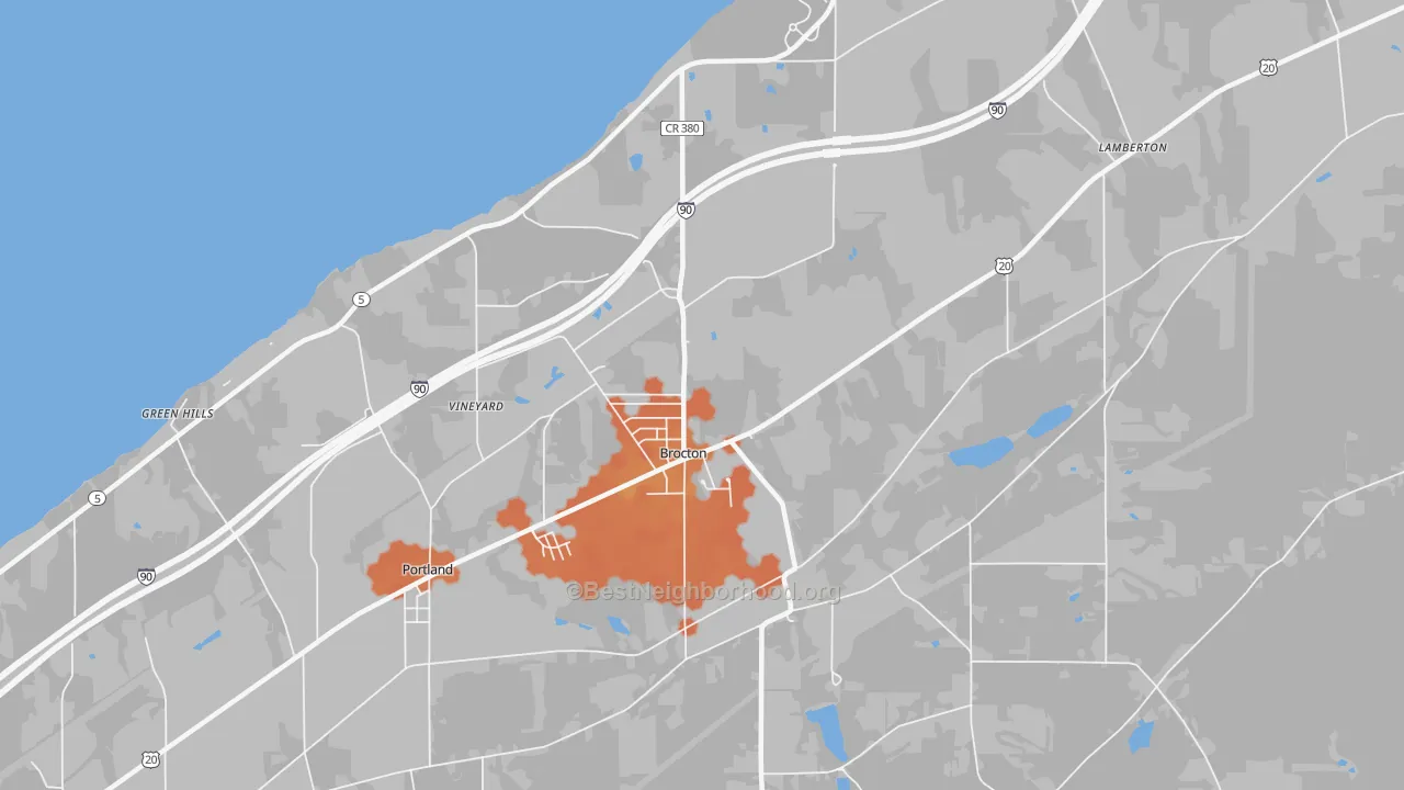Bike Grade map of Brocton, NY