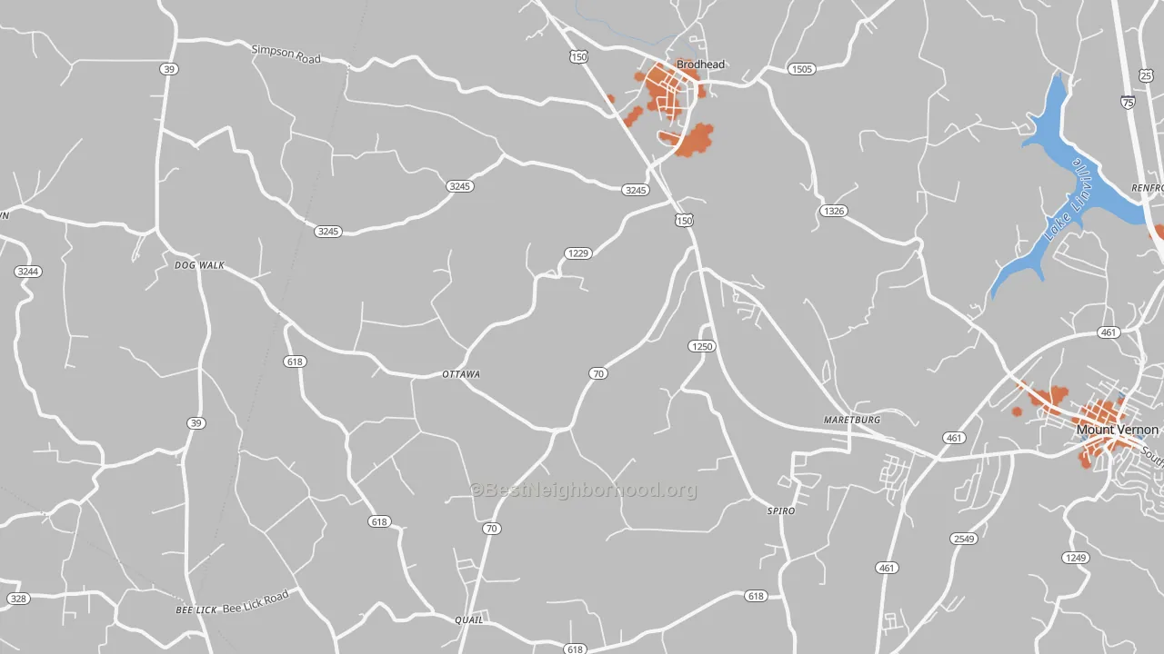 Bike Grade map of Brodhead, KY