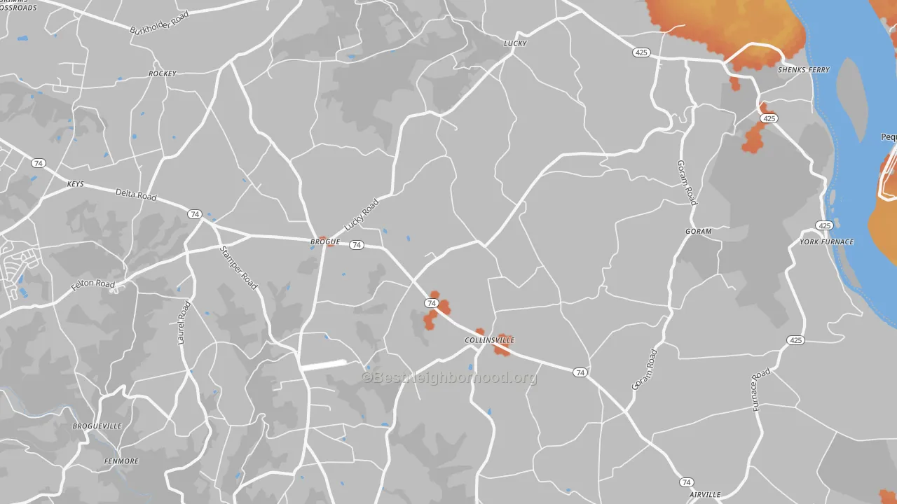 Bike Grade map of Brogue, PA