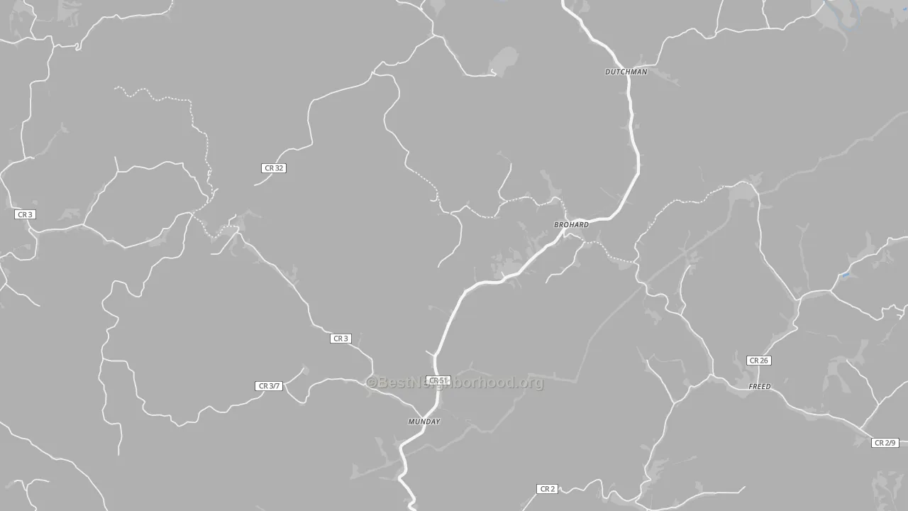 Bike Grade map of Brohard, WV