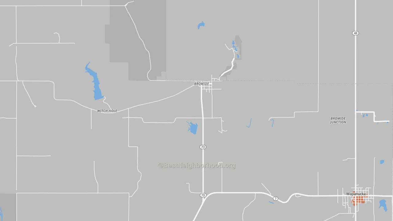 Bike Grade map of Bromide, OK