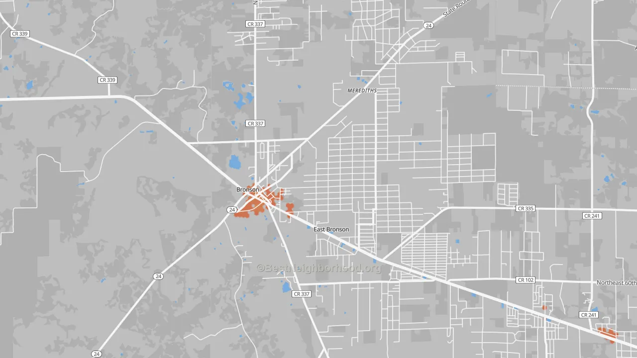 Bike Grade map of Bronson, FL