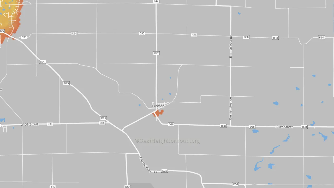 Bike Grade map of Bronson, IA