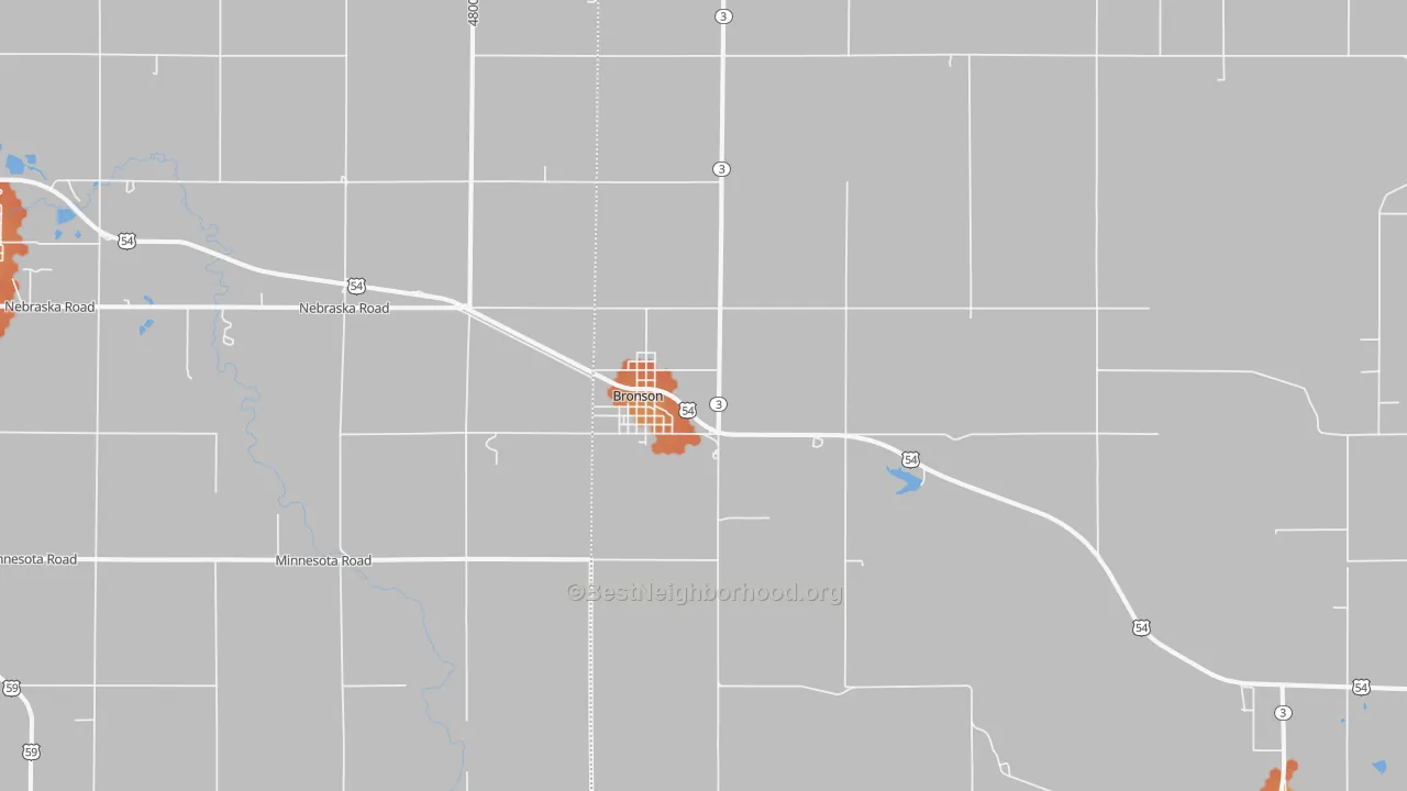 Bike Grade map of Bronson, KS