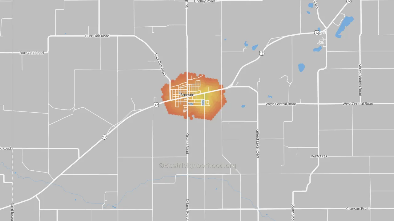 Bike Grade map of Bronson, MI