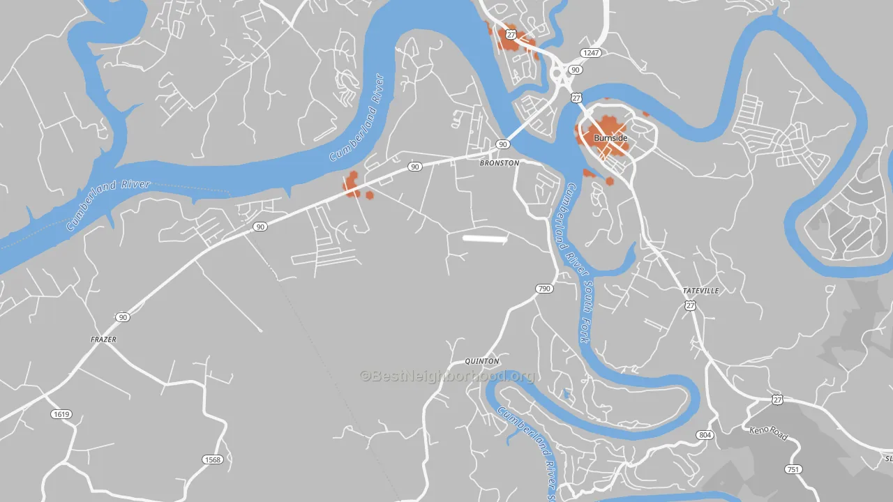 Bike Grade map of Bronston, KY