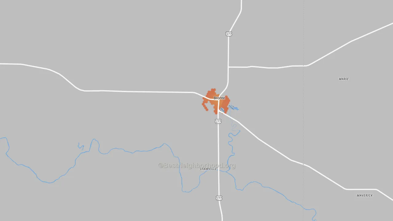 Bike Grade map of Bronte, TX