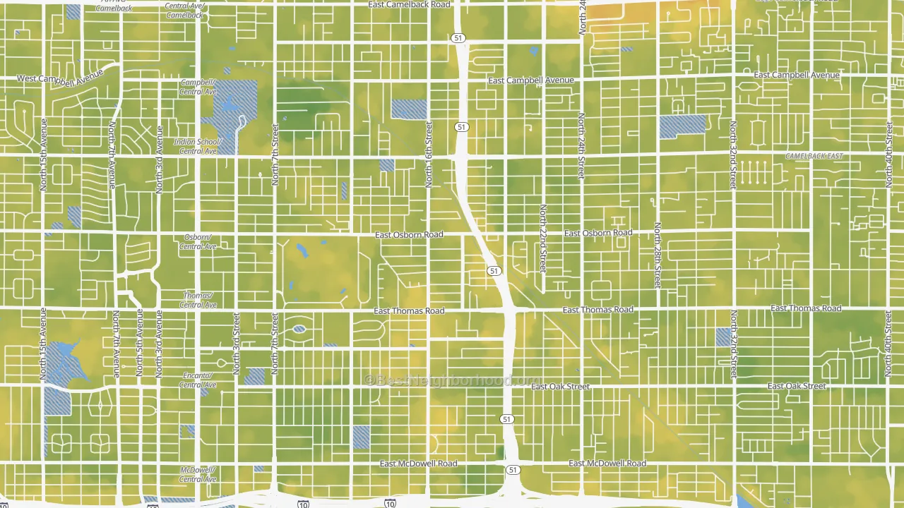 Bike Grade map of Bronze Boot, Phoenix, AZ