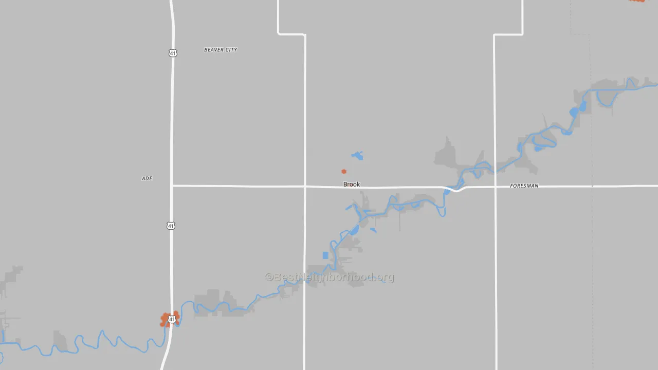 Bike Grade map of Brook, IN