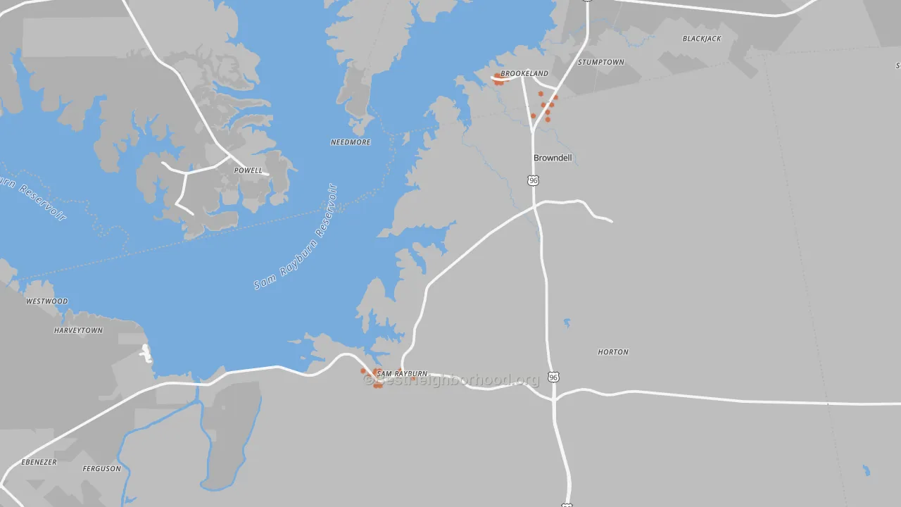 Bike Grade map of Brookeland, TX