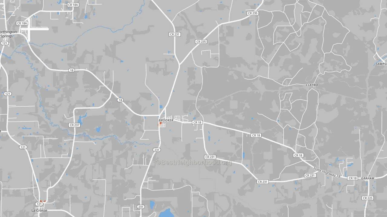 Bike Grade map of Brooker, FL