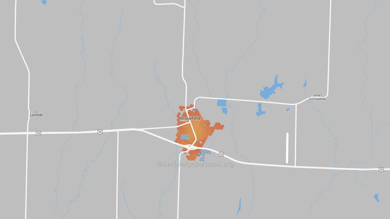 Bike Grade map of Brookfield, MO