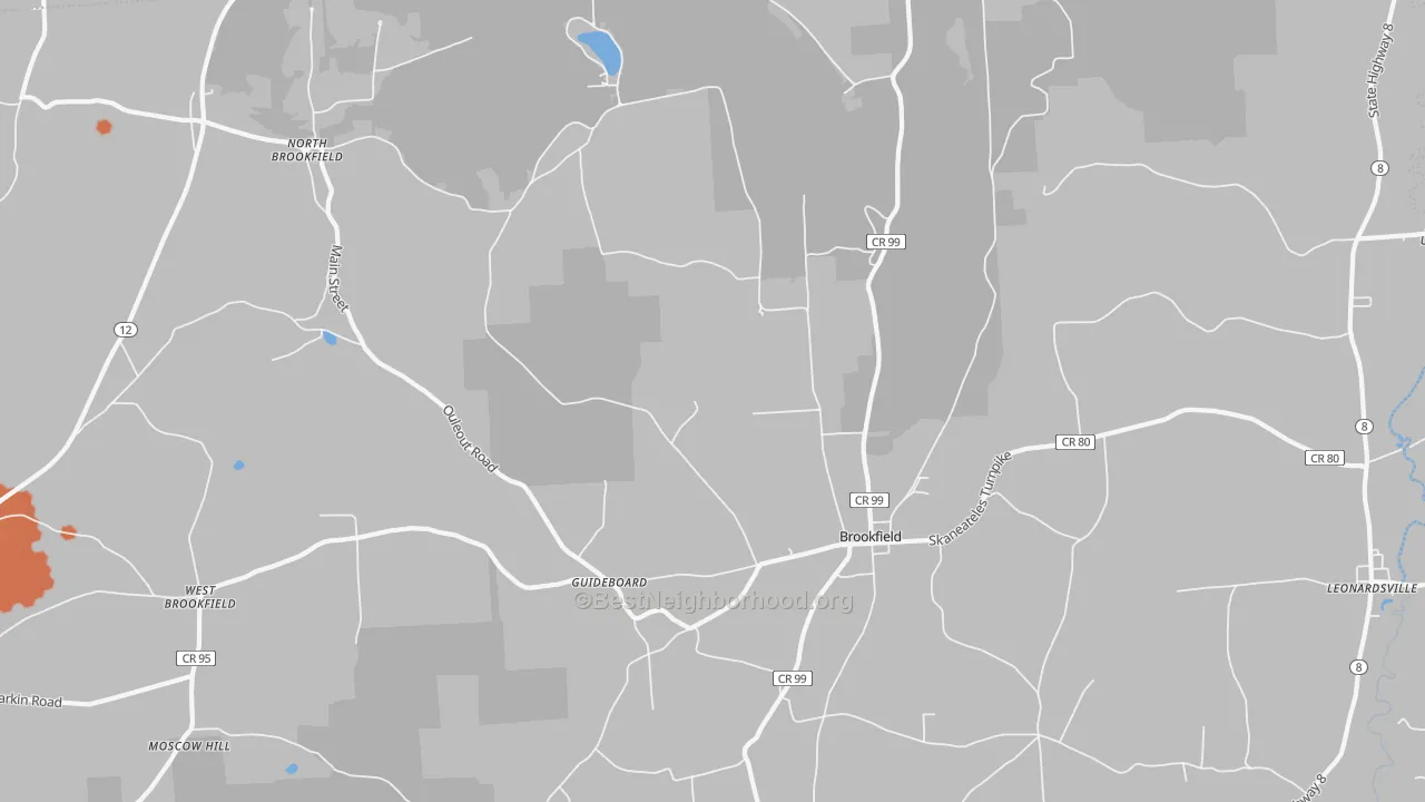 Bike Grade map of Brookfield, NY