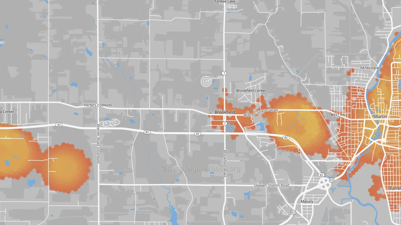 Bike Grade map of Brookfield, OH