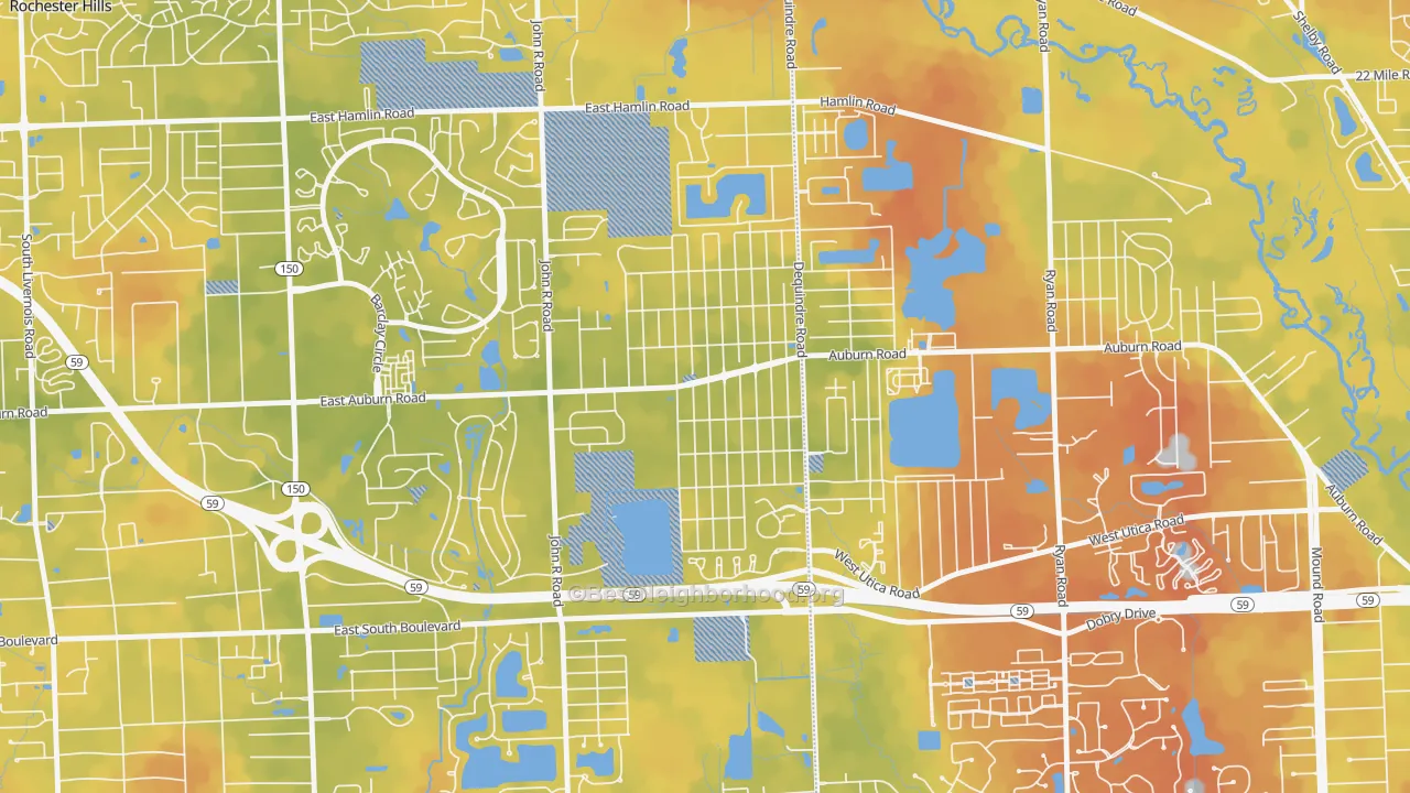 Bike Grade map of Brooklands Park, Rochester Hills, MI