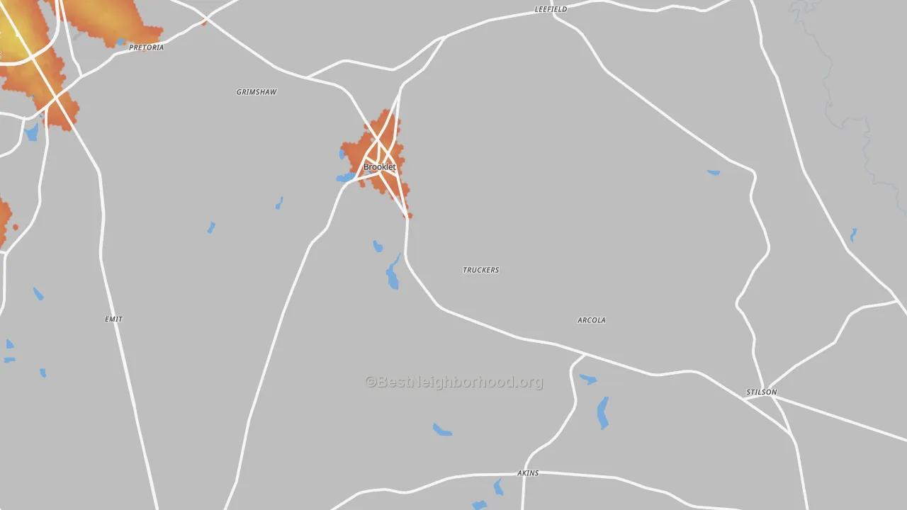 Bike Grade map of Brooklet, GA