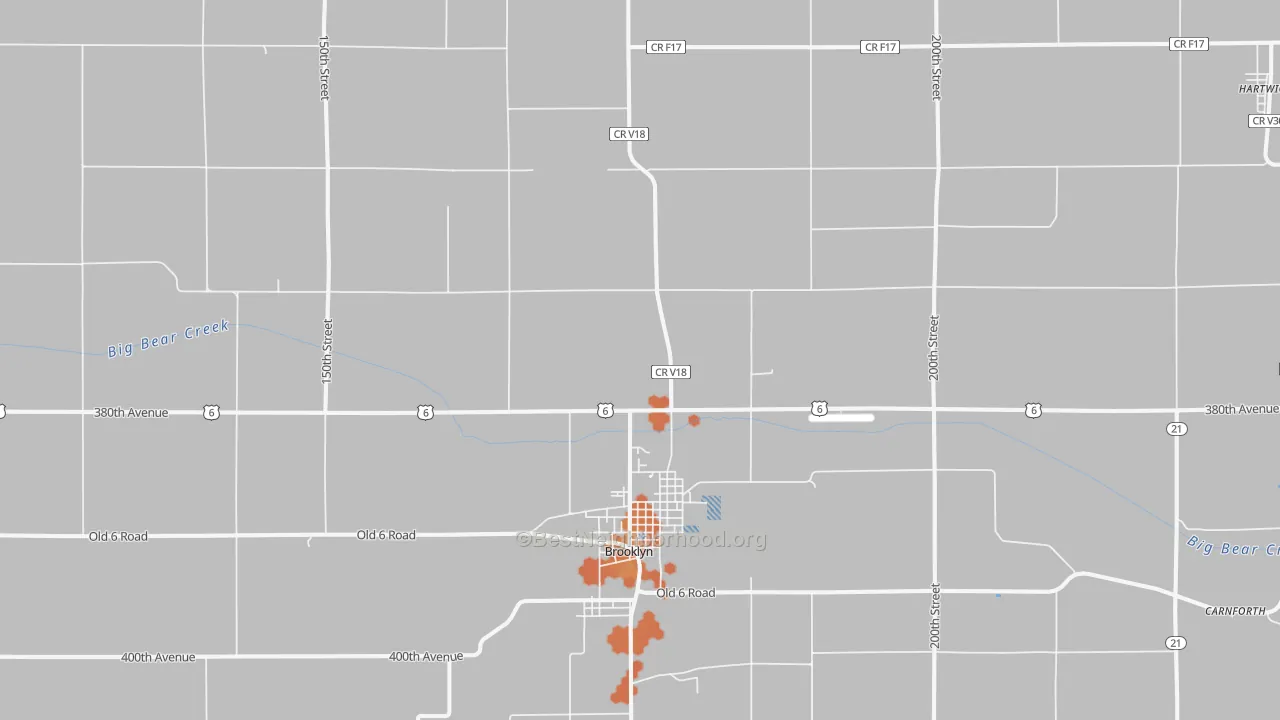 Bike Grade map of Brooklyn, IA