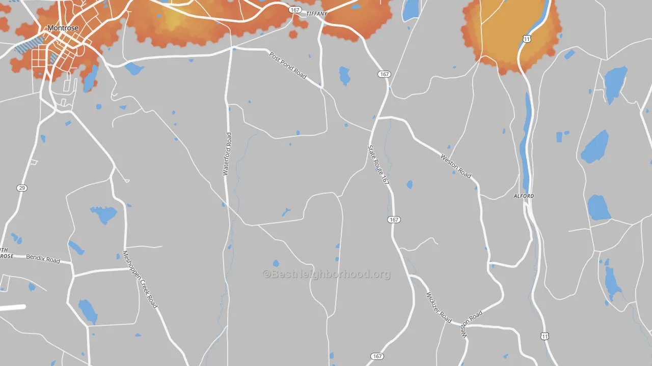 Bike Grade map of Brooklyn, PA