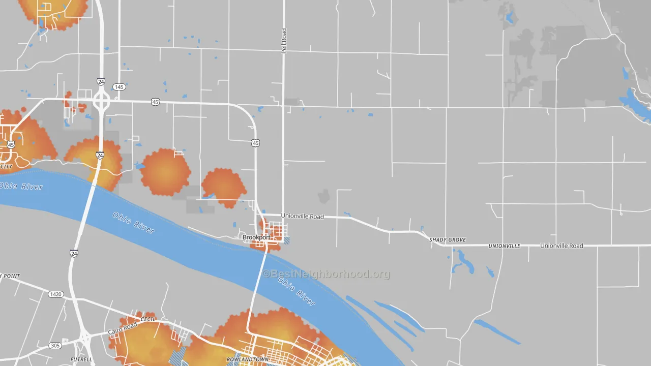 Bike Grade map of Brookport, IL
