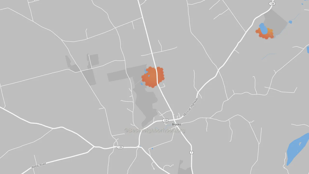 Bike Grade map of Brooks, ME