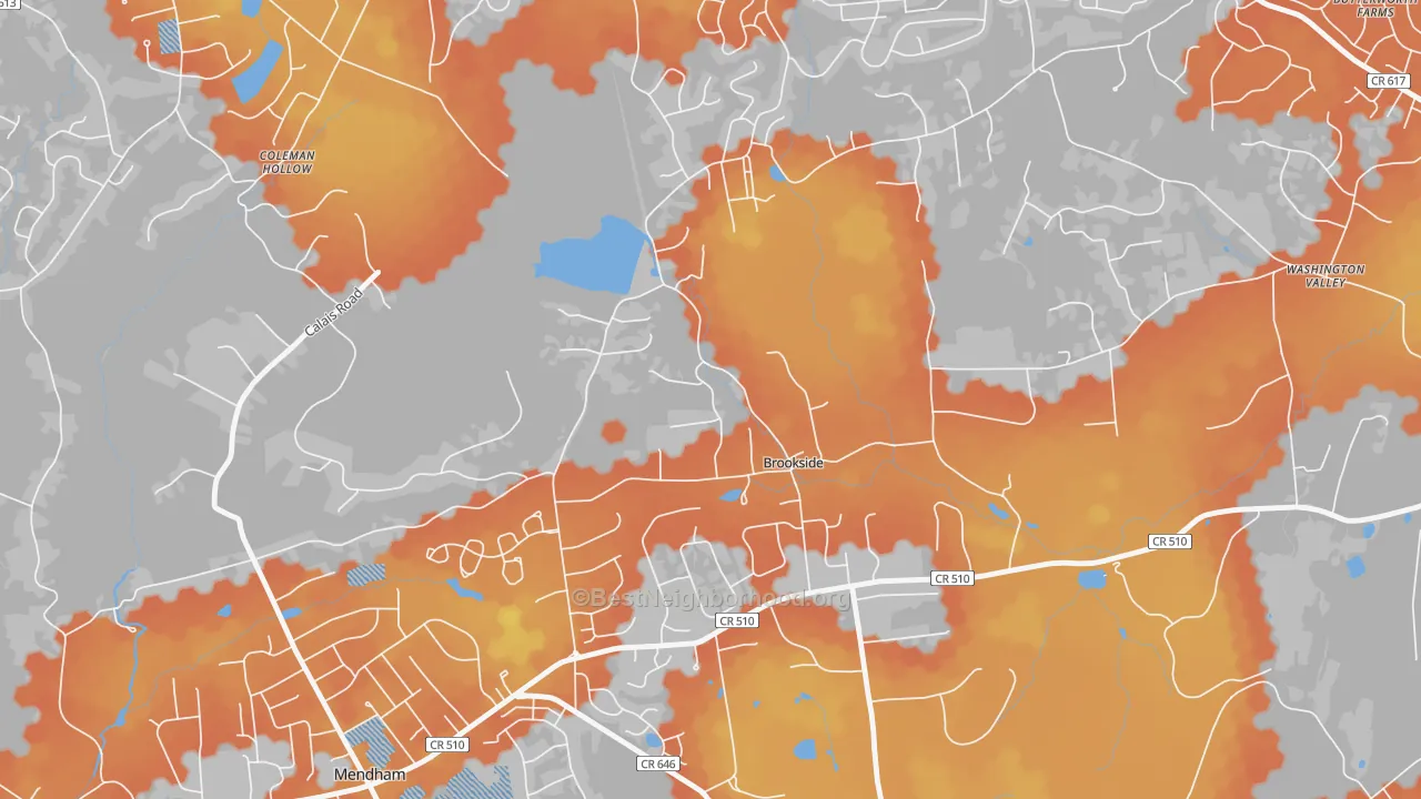 Bike Grade map of Brookside, NJ