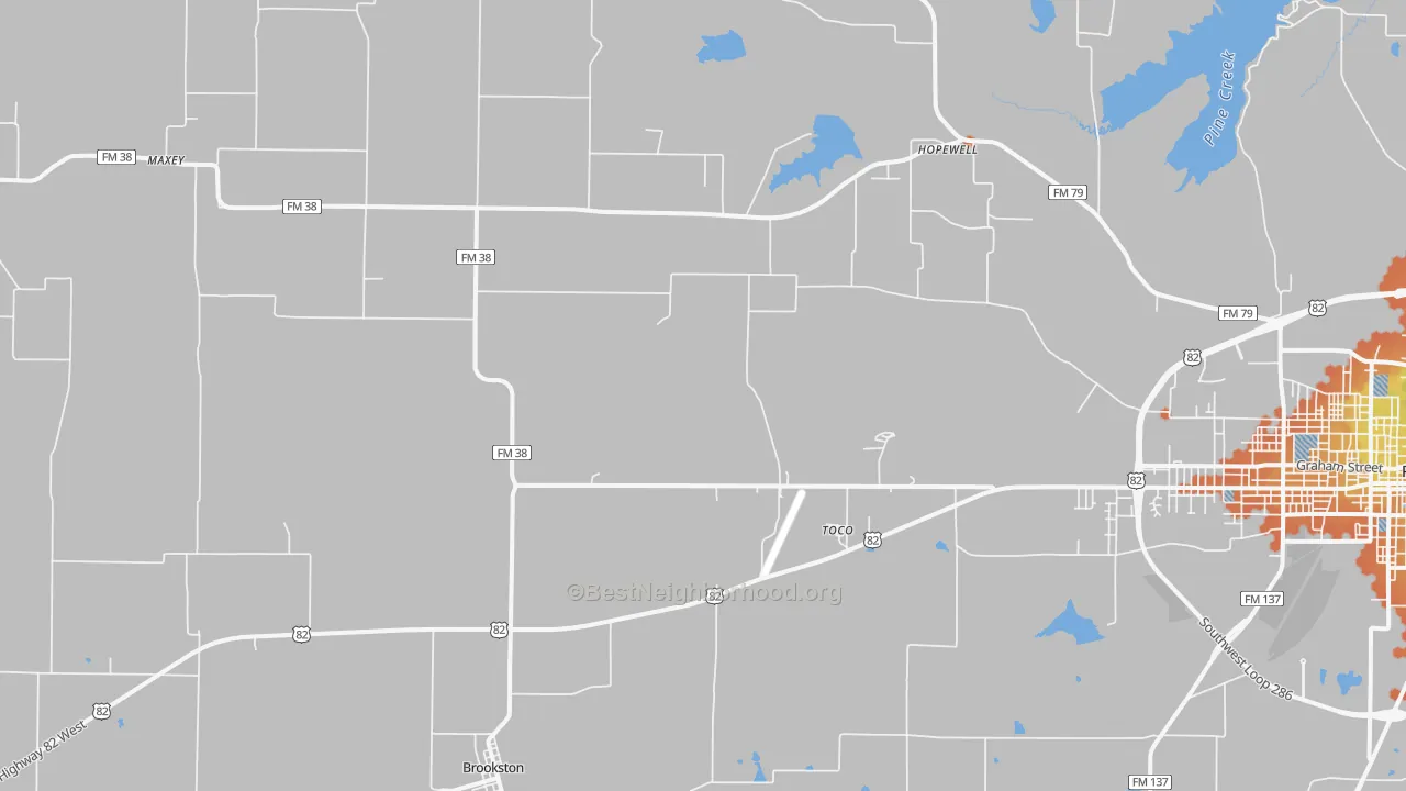 Bike Grade map of Brookston, TX
