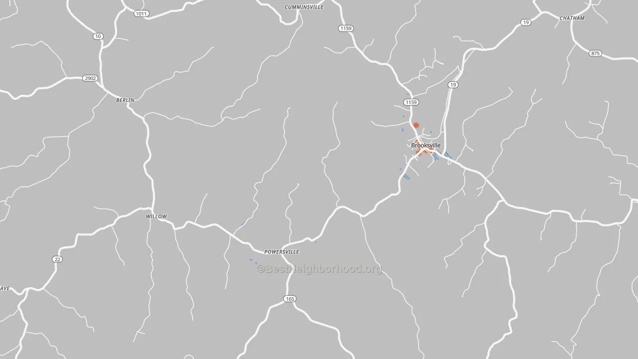 Bike Grade map of Brooksville, KY