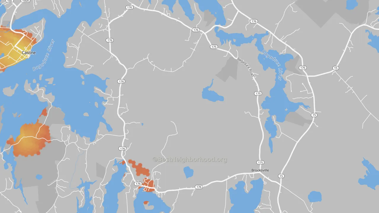 Bike Grade map of Brooksville, ME