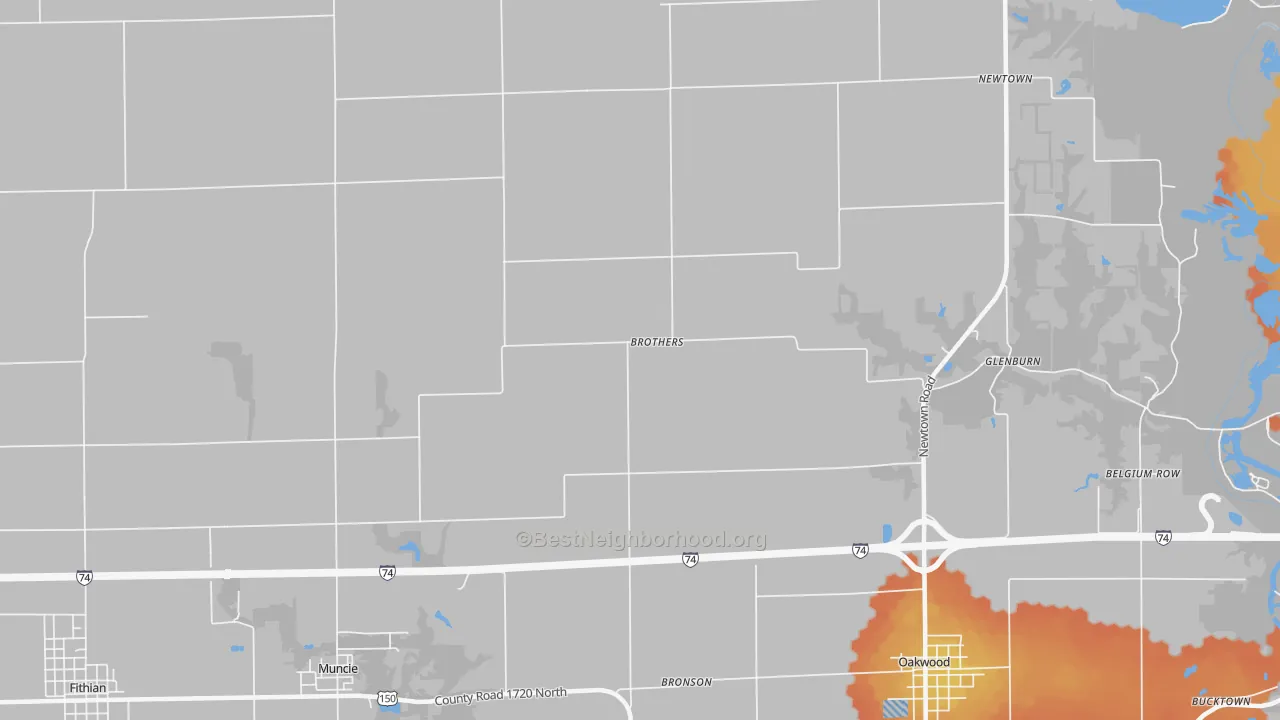 Bike Grade map of Brothers, IL