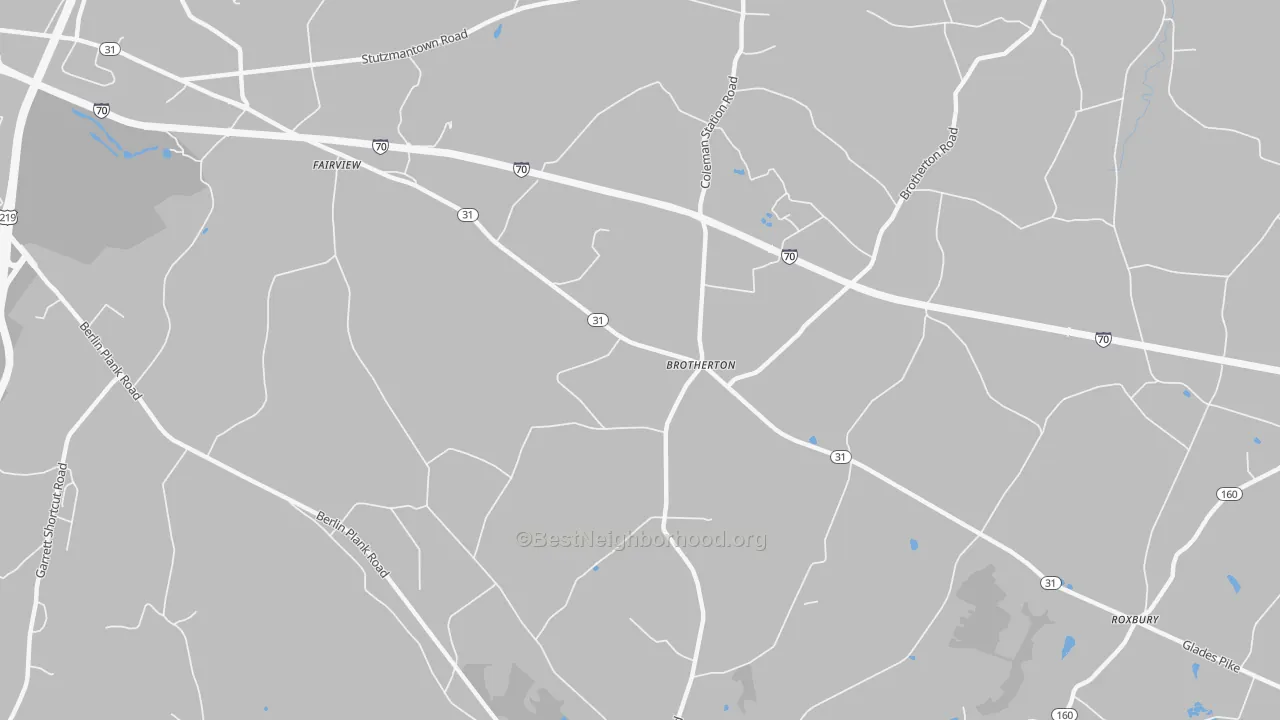 Bike Grade map of Brotherton, PA
