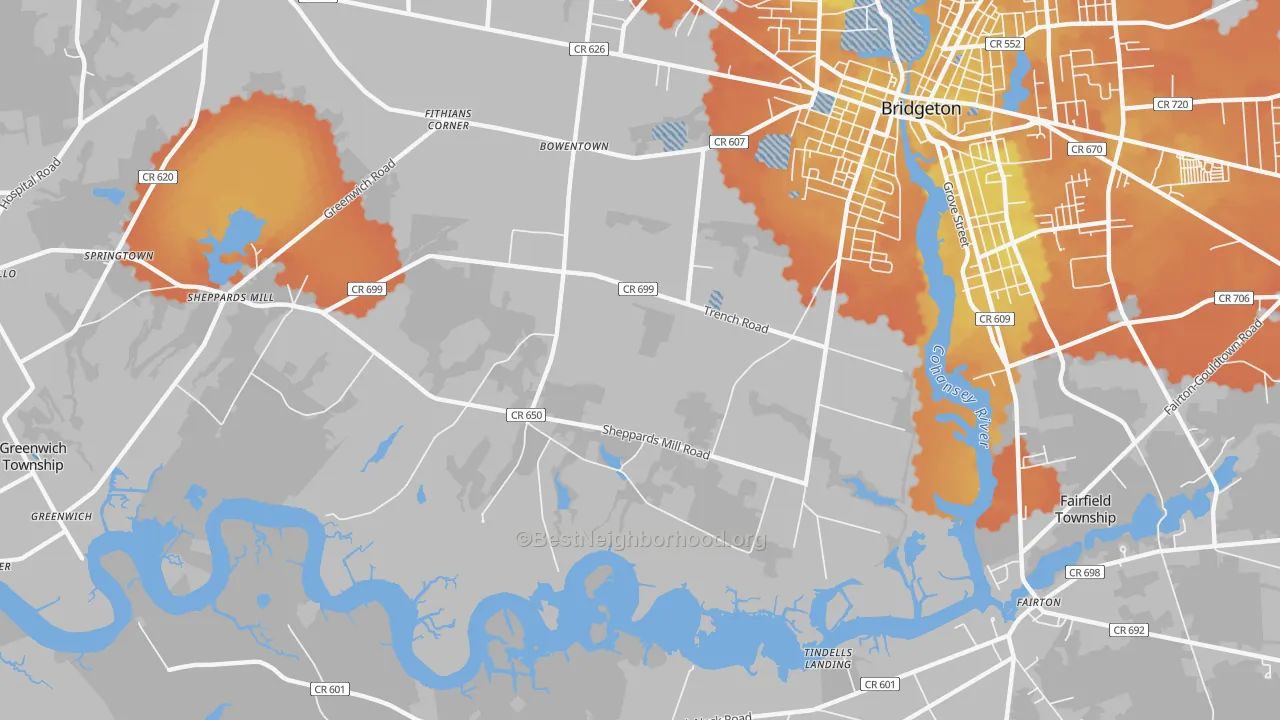 Bike Grade map of Brotmanville, NJ
