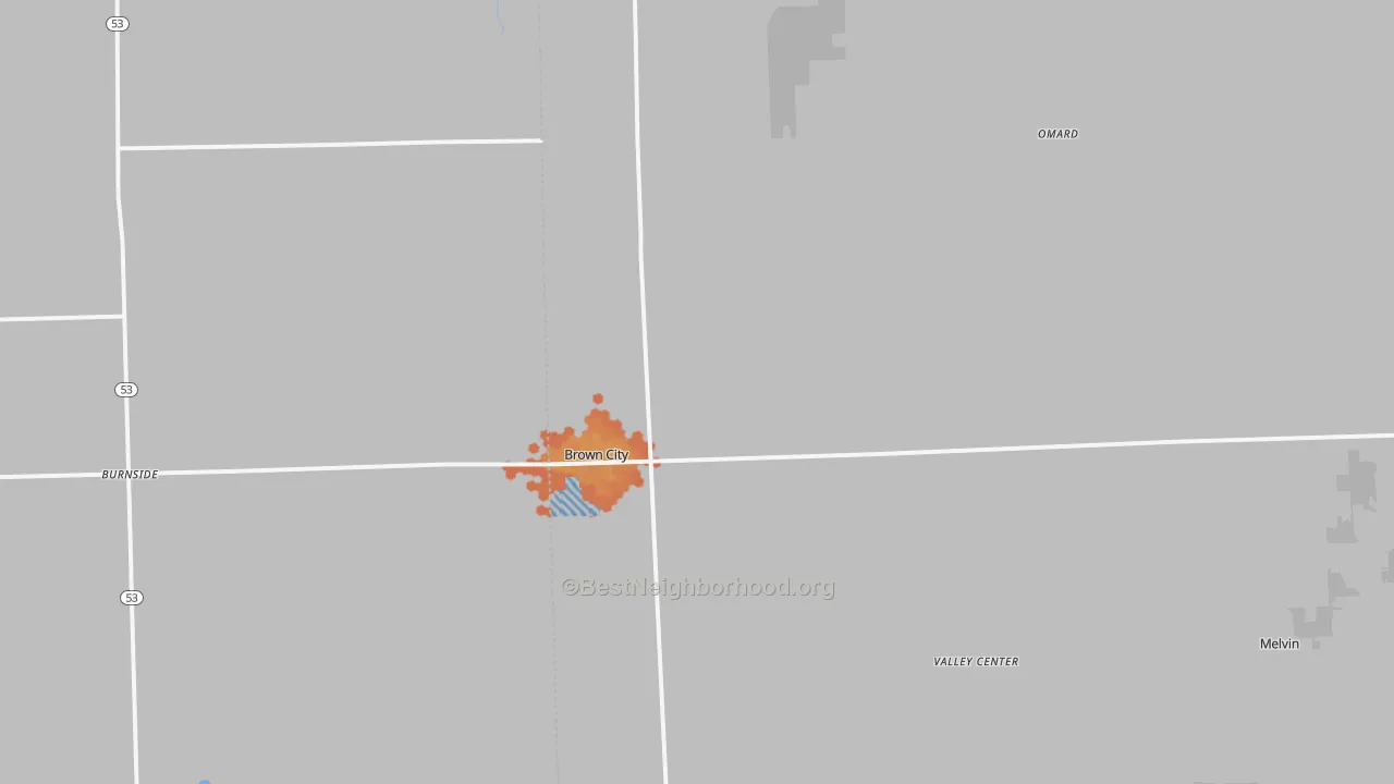 Bike Grade map of Brown City, MI