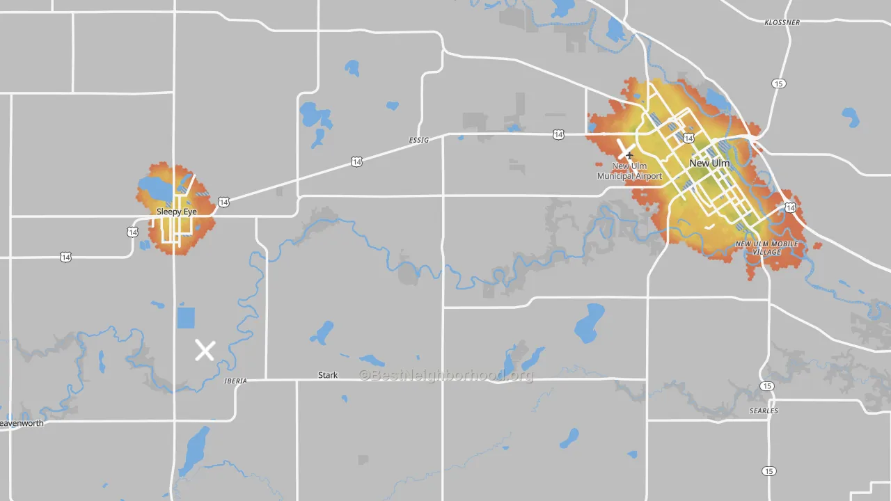 Bike Grade map of Brown County, MN