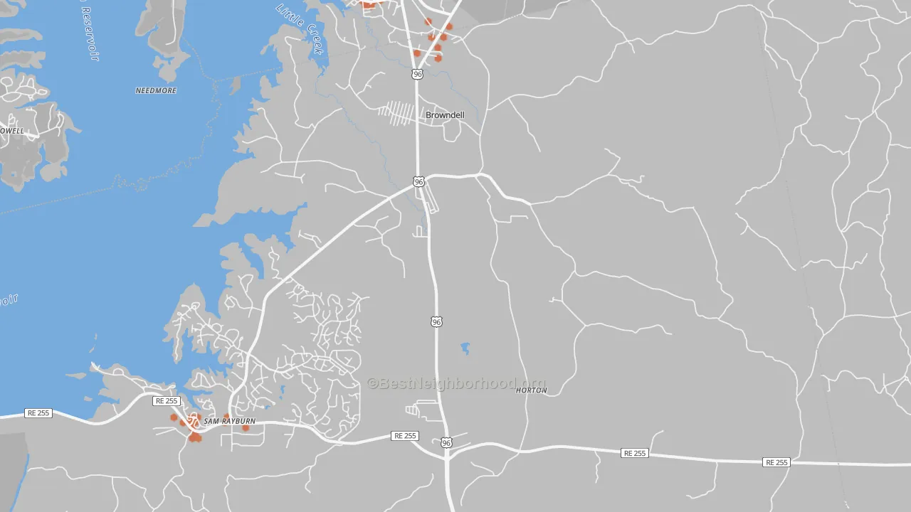 Bike Grade map of Browndell, TX