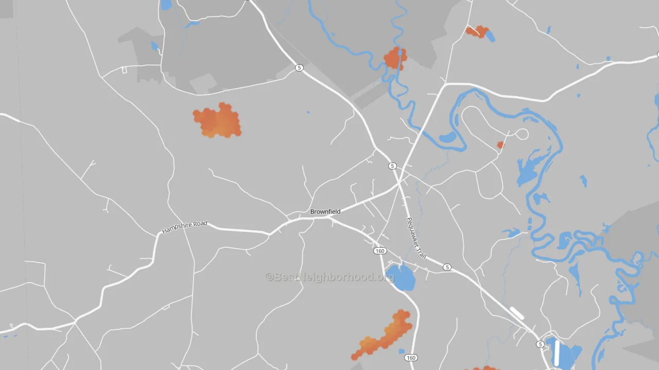 Bike Grade map of Brownfield, ME