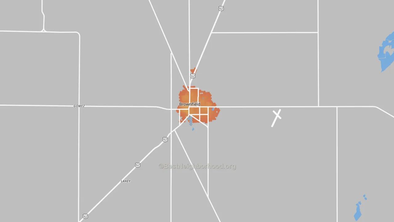 Bike Grade map of Brownfield, TX