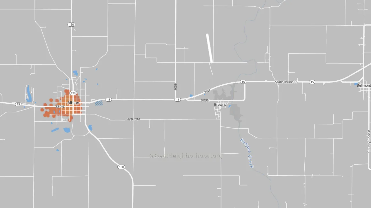 Bike Grade map of Browns, IL