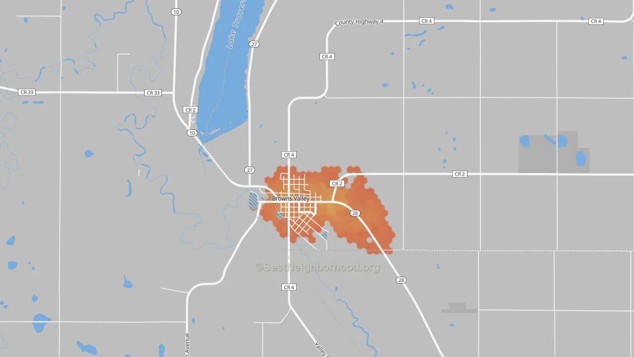 Bike Grade map of Browns Valley, MN